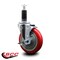 Service Caster 5'' Red Poly Swivel 1-1/8'' Expanding Stem Caster with Brake SCC-EX20S514-PPUB-RED-TLB-118 - alternate 3